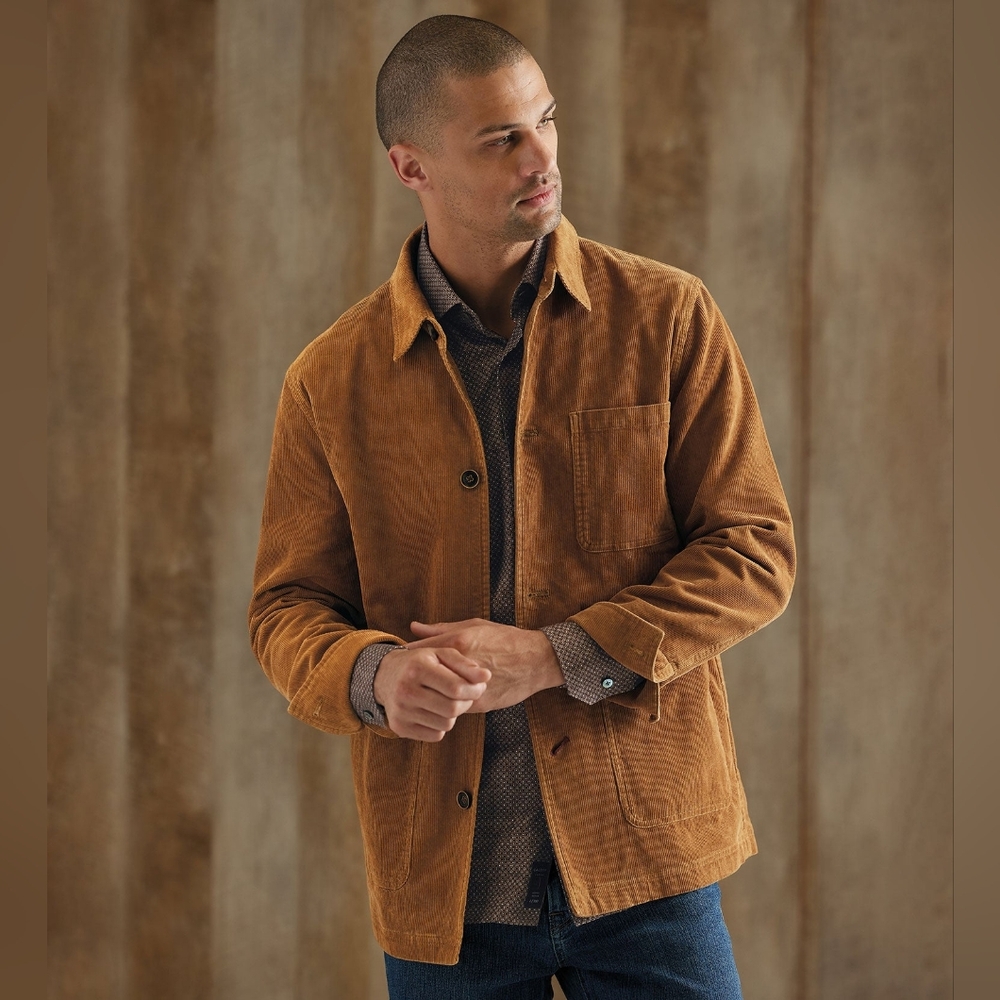 Patrick James Corduroy Jacket Chore Barn Men's large camel tan Ralph Lauren L